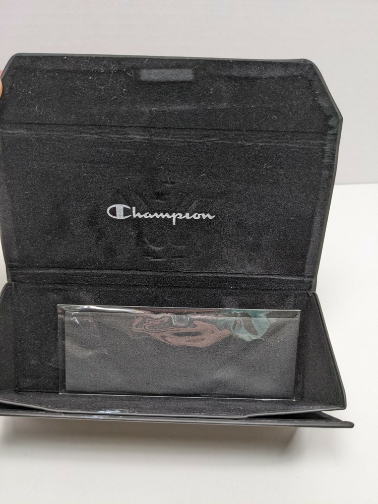 EMPTY Authentic Black Champion Triangular Glasses Sunglasses Case Lens Cloth EUC
