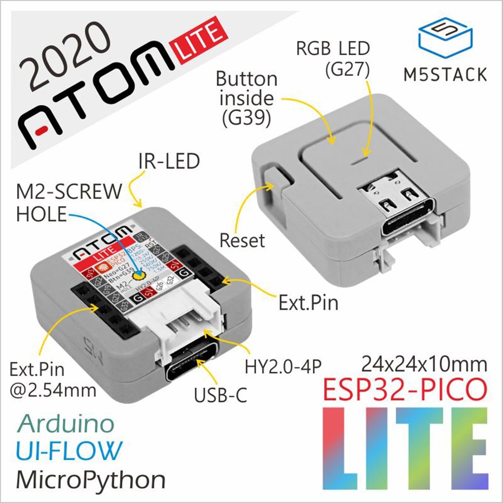 Official Atom Lite ESP32 IoT Development Kit Smart Home Automation Board