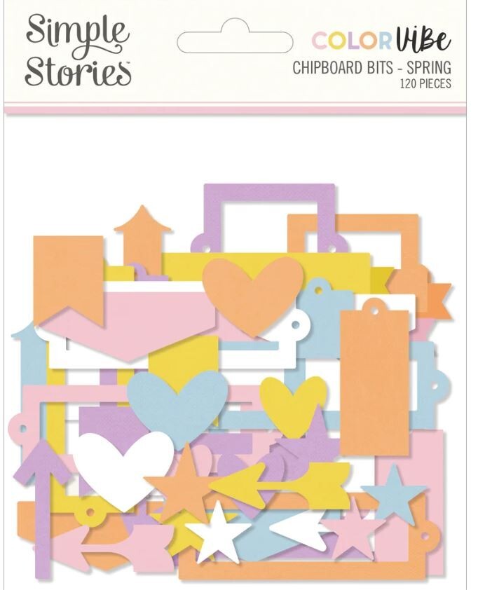 Simple Stories Color Vibe Chipboard Bits 11 PACKS