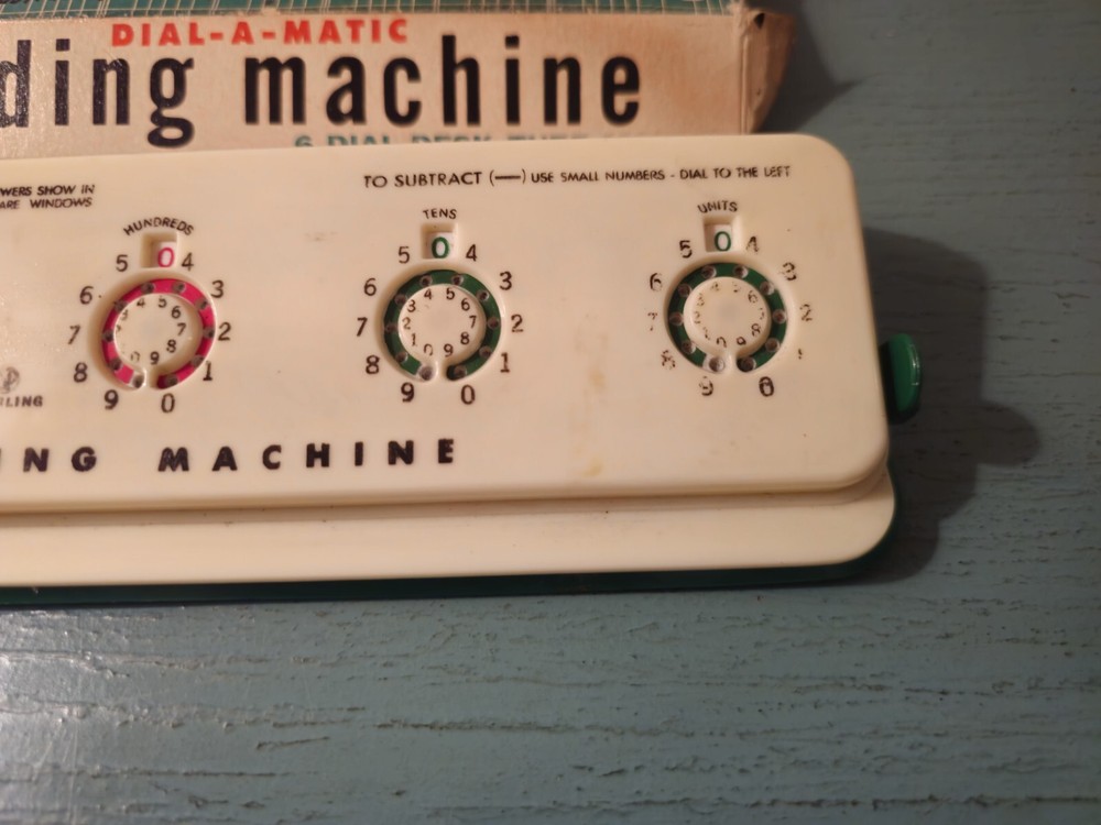 Vintage Sterling 6 Dial Dial-A-Matic Adding Machine-Good