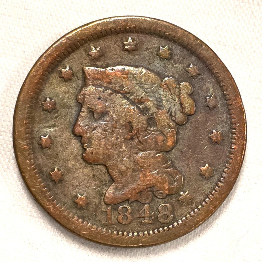 1848 Braided Hair Large Cent