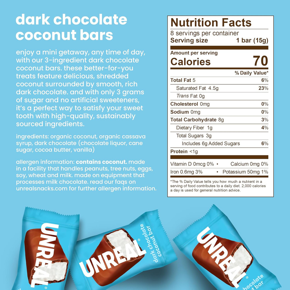 Choc Drk Ccnt Bar Bag 4.2 OZ