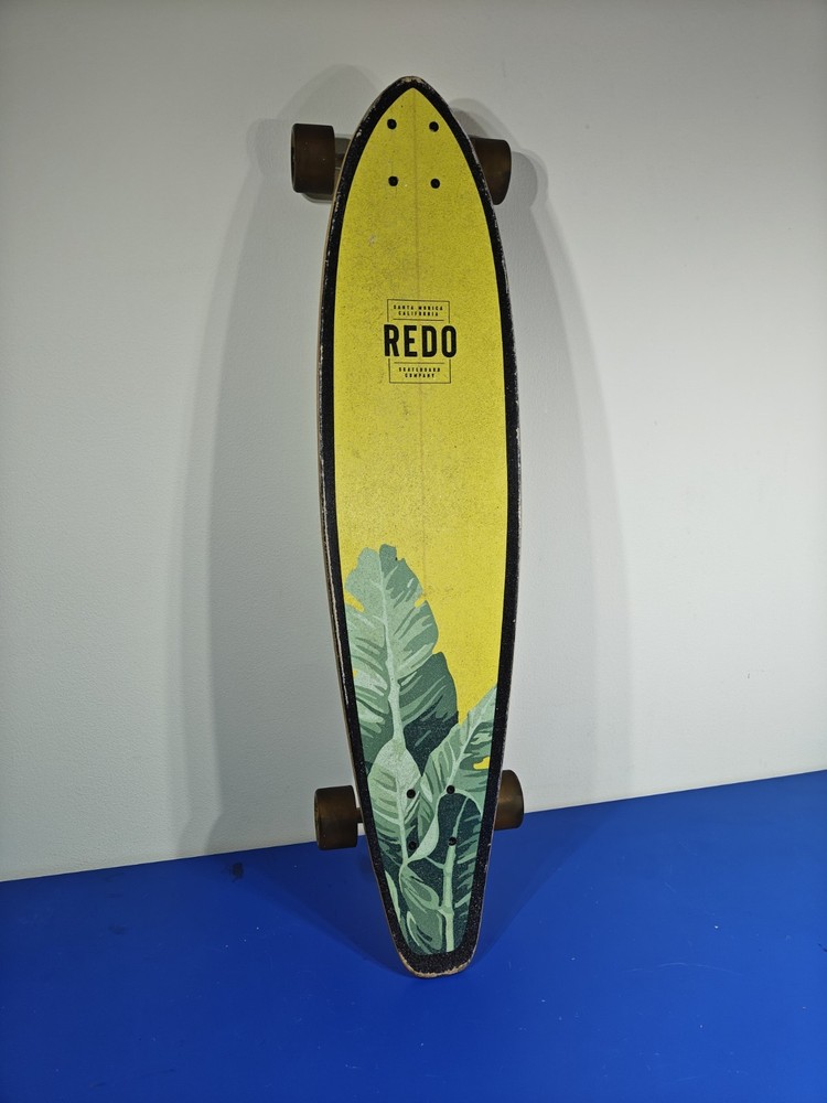 Redo Tropical Longboard Skateboard with Leaf Design