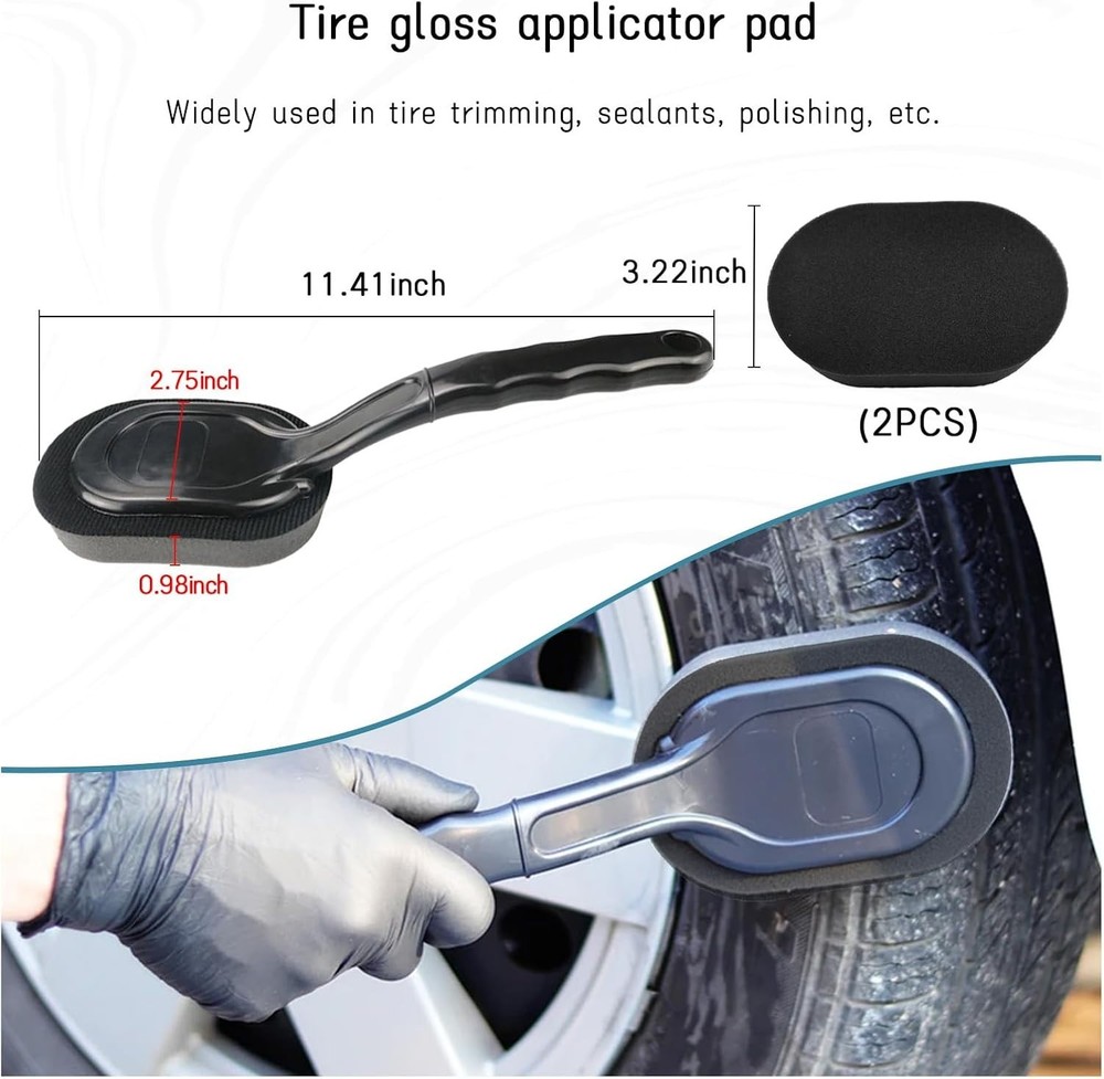 High-Density Sponge Tire Dressing Applicator Pad with Long Handle, Multipurpo...