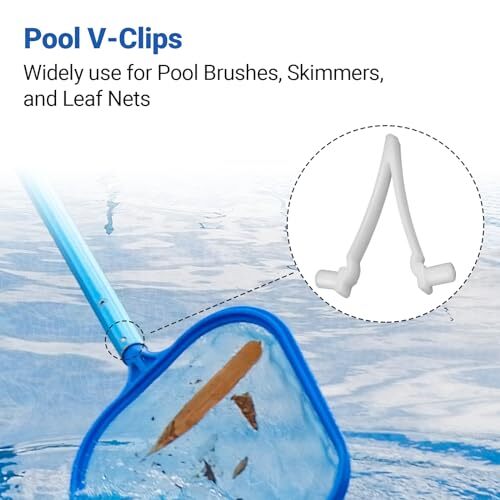 (21-Pack) Replacement Pool V-Clips - Pool Brush Plastic Clips/Pool Pole Net