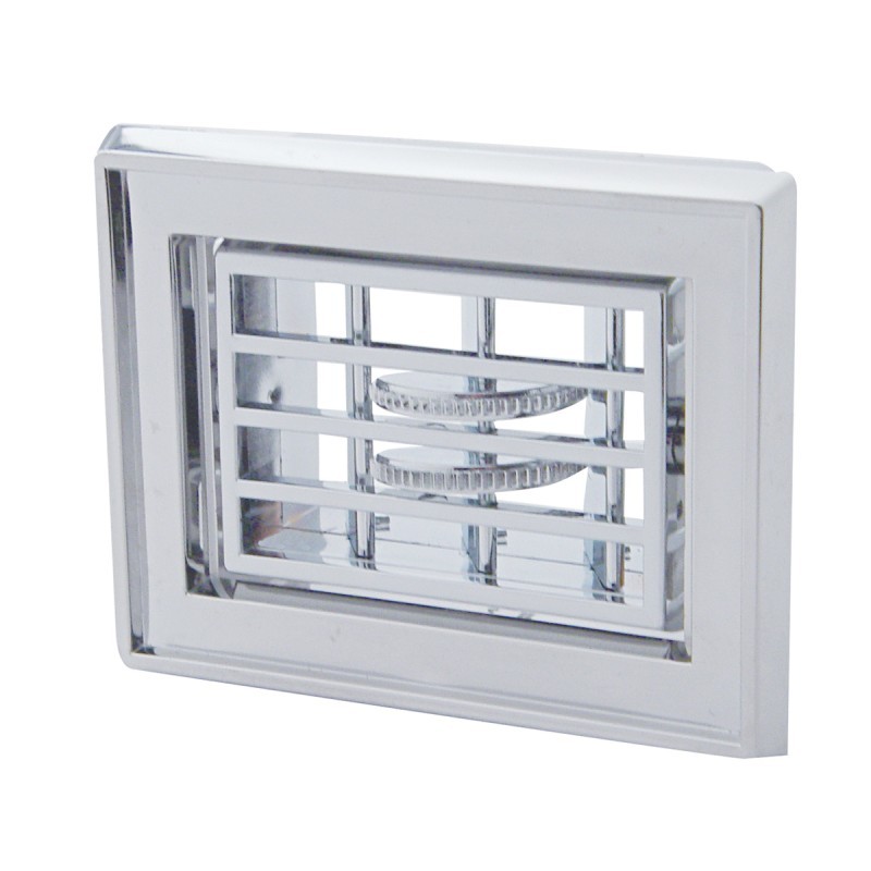 Peterbilt small square A/C heater vent - Chrome plastic (1987-2000)