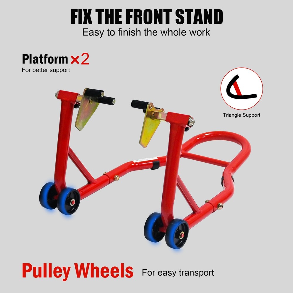 Motorcycle Stand Lift 880 lbs Front & Rear Fork Stand Spoolift Paddock Swingarm