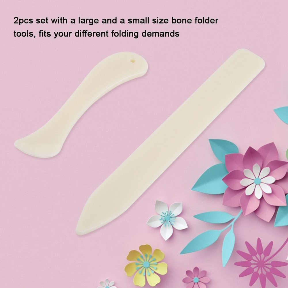 2PCS Set White Bone Folder Paper Creaser Tool Scoring Folding Creasing Edges