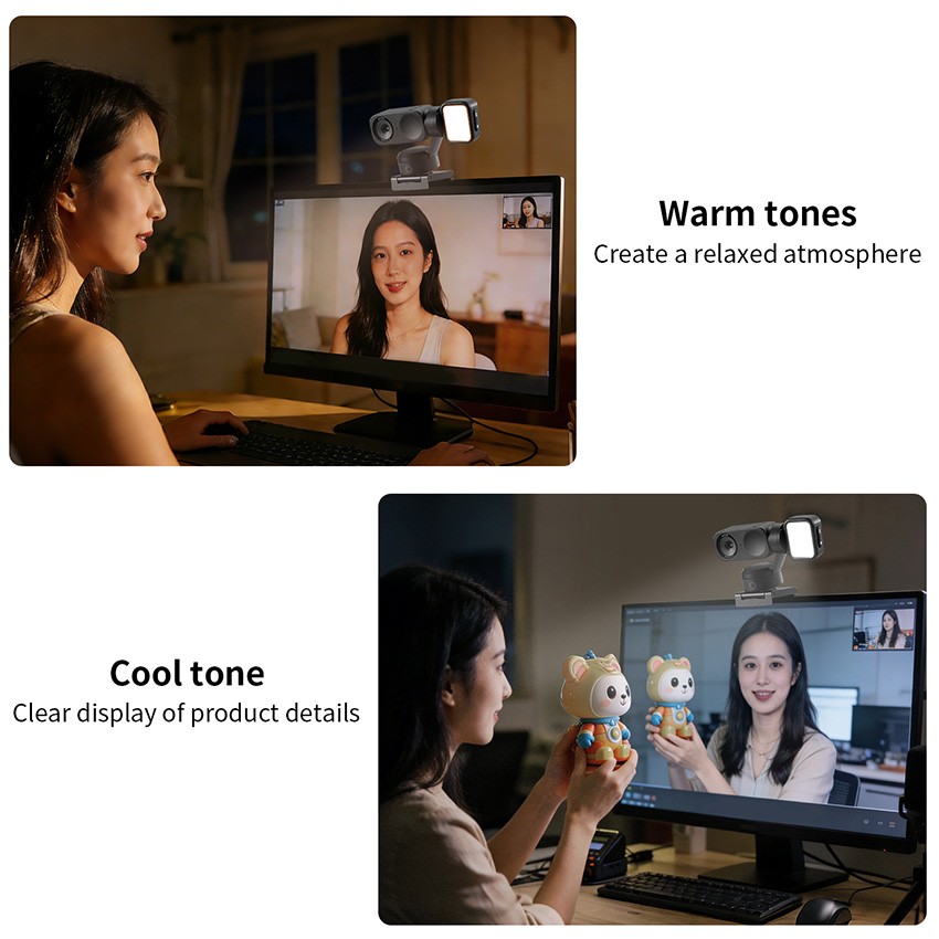 For Insta360 Link2/2C/2PRO Camera Fill Light 4-speed Brightness Adjustable Light