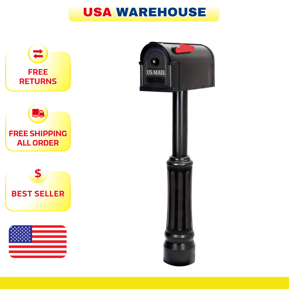 Madison Mailbox and Post Kit, Black