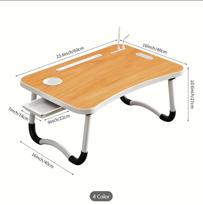 Large Multi Functional Laptop Bed with Cup Holder And Drawer