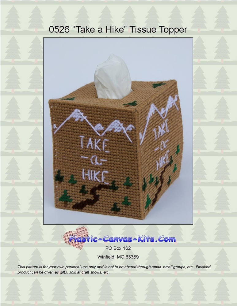 Take a Hike-Outdoors- Tissue Topper-SportsPlastic Canvas Pattern or Kit