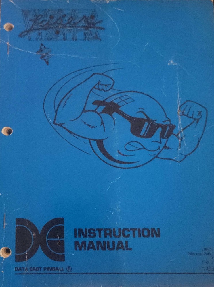 Laser War Instruction Manual (Data East Pinball) (1987)