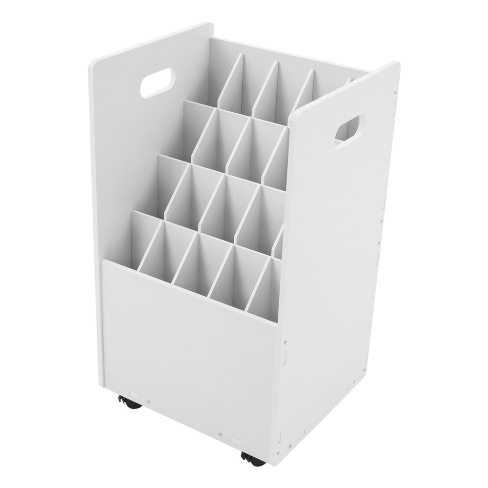 Blueprint Holder 20 Slots Document Storage Cart Rolling File Organizer White