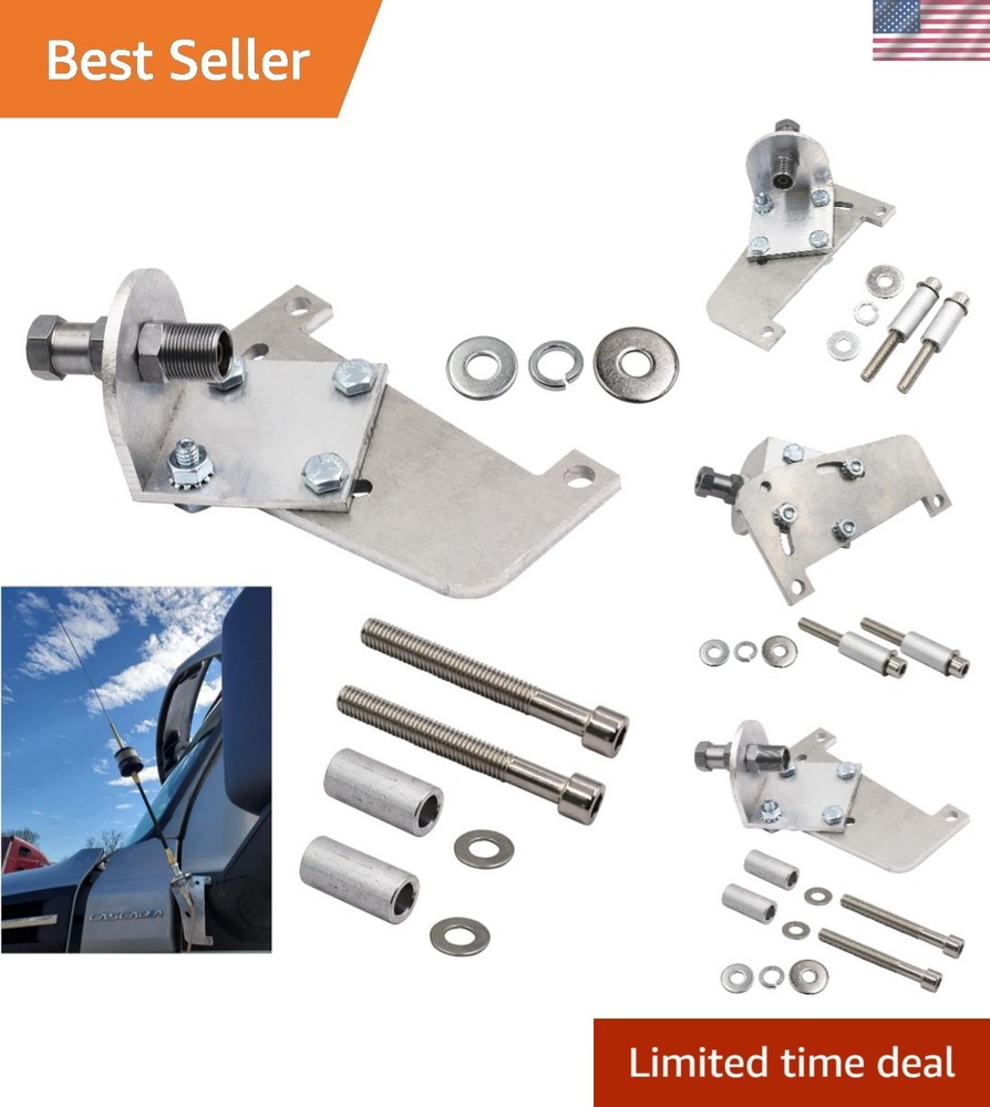 Adjustable Antenna Mount for 2017+ Freightliner Cascadia, Silver - PC-A55-02