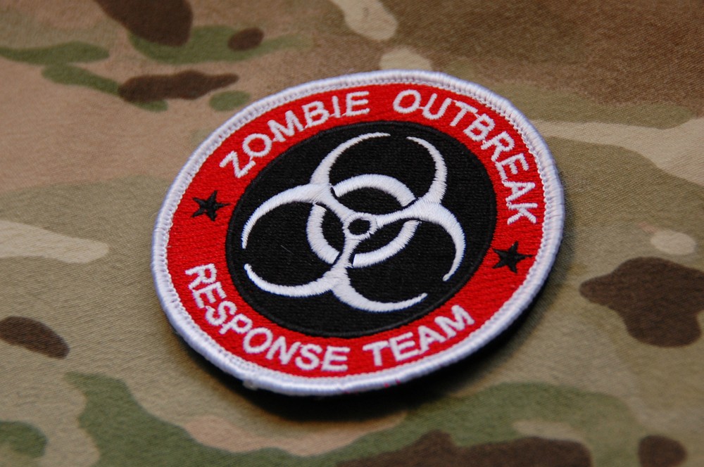 ZOMBIE OUTBREAK RESPONSE TEAM Tactical Biohazard Red Patch Undead Hook Backing
