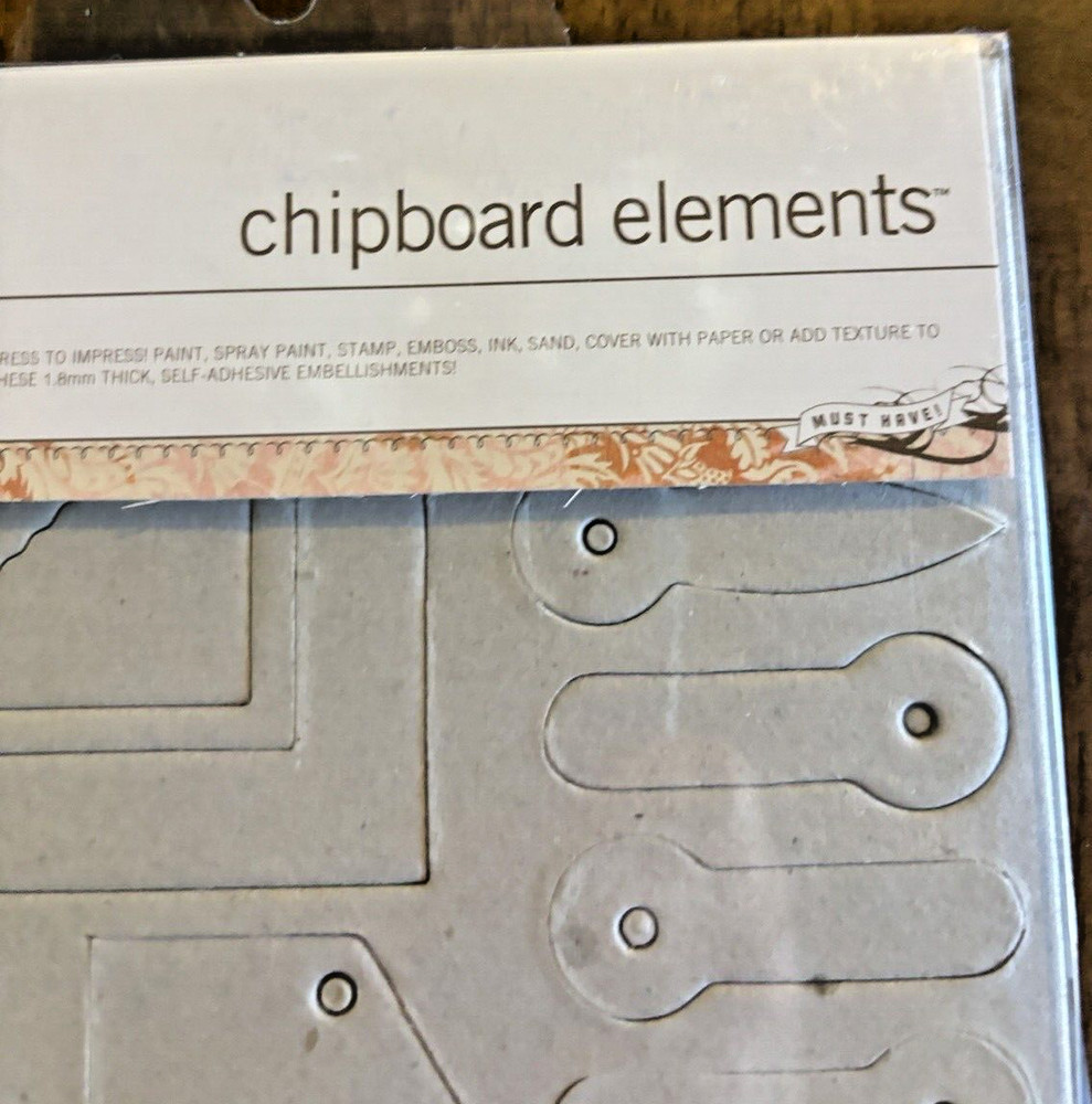 Basic Grey Blank Chipboard Elements Undressed 73 Pieces Die Cut Set Scrapbooking