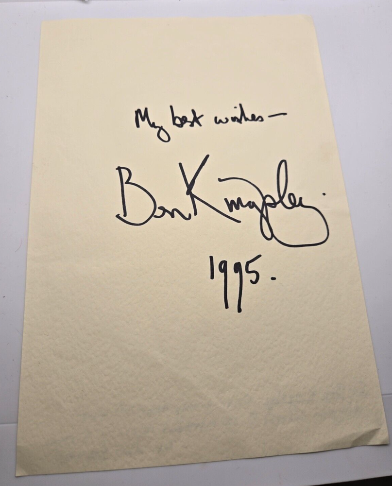 Ben Kingsley Autograph - Large Format - Excellent