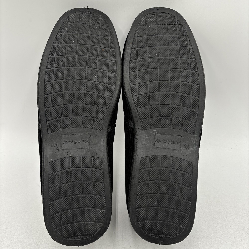Spring Step ADAM Black Textile Round Toe Loafer Pull On Slippers, Mens Size 46
