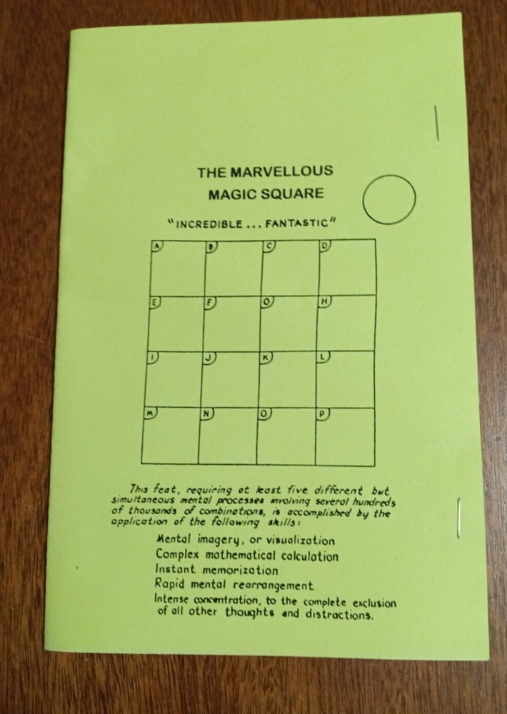 The Marvellous Magic Square; A impossible Complex Mathematical Demonstration