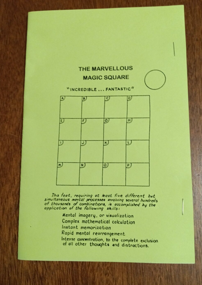 The Marvellous Magic Square; A impossible Complex Mathematical Demonstration