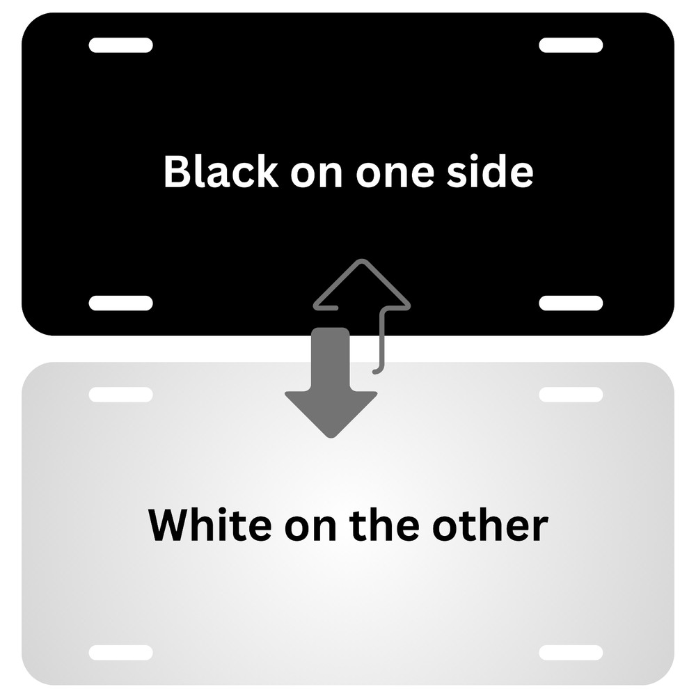 (1) BLANK "BLACK" ALUMINUM LICENSE PLATE 6"x12"