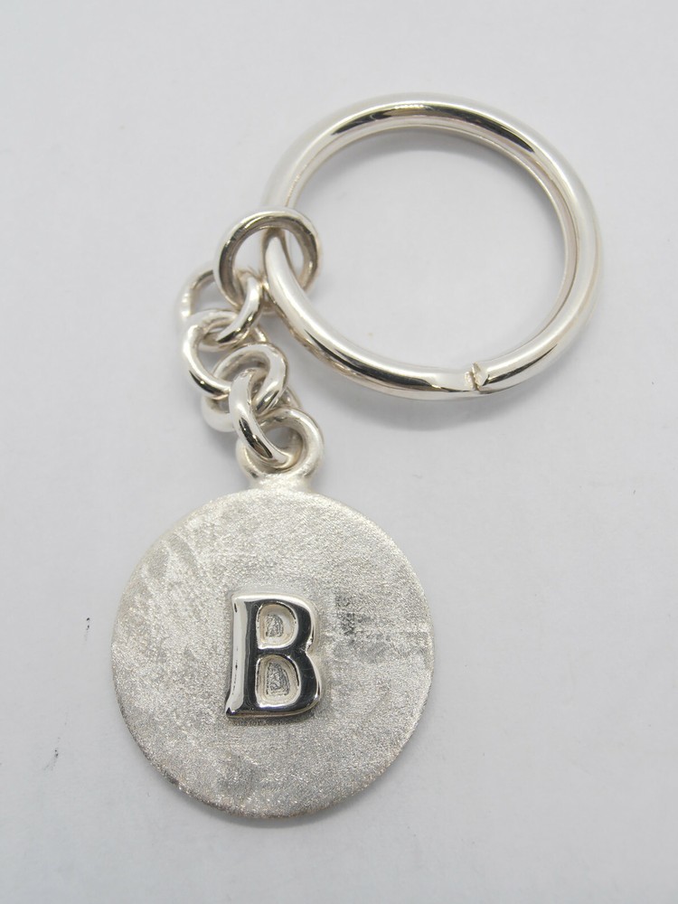 Letter Keychain - B - 925 Silver - Initial - Alphabet - Breeze -