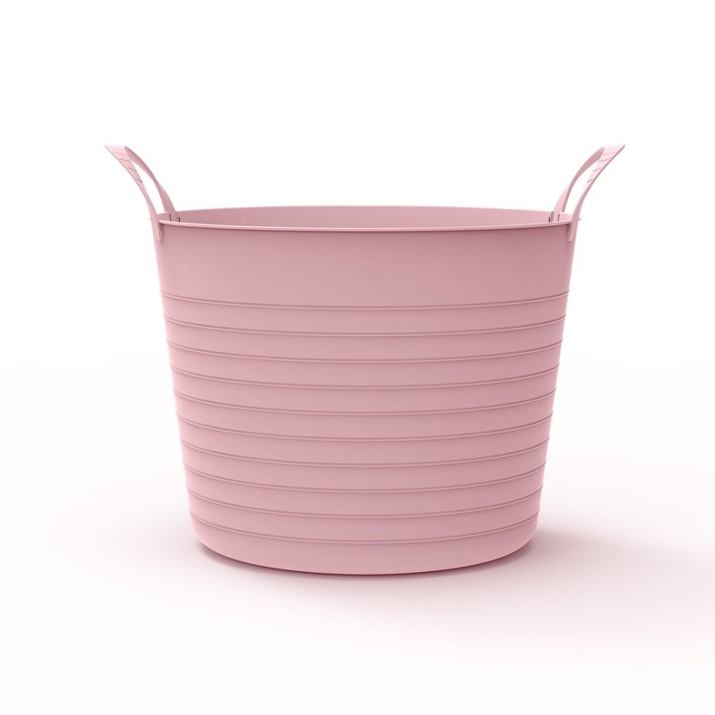 Flex Storage Bin Plastic Round Nested Stackable Belly Basket Home Organization