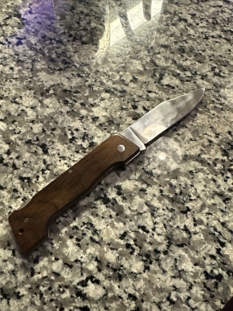 Vintage Lockback Folding Knife with Wooden Handle