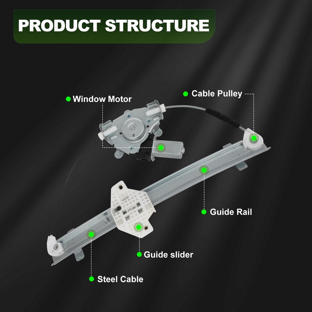 Left Rear Power Window Regulator Motor Replacement 2012-2017 Accent