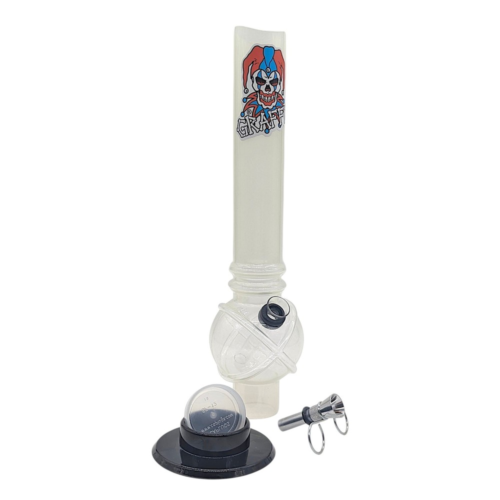 12" Graffix Bubble Acrylic Waterpipe Pull Stem Bowl Bong