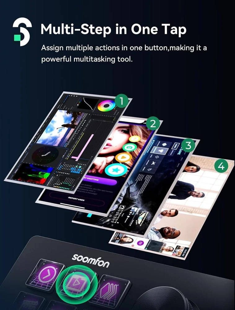 SOOMFON Stream Controller SE 6 Key LCD Macro Deck for OBS Twitch PC Mac