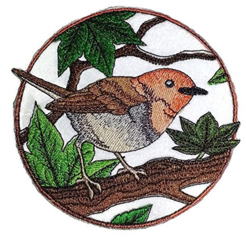 Japanese Robin Embroidered Patch