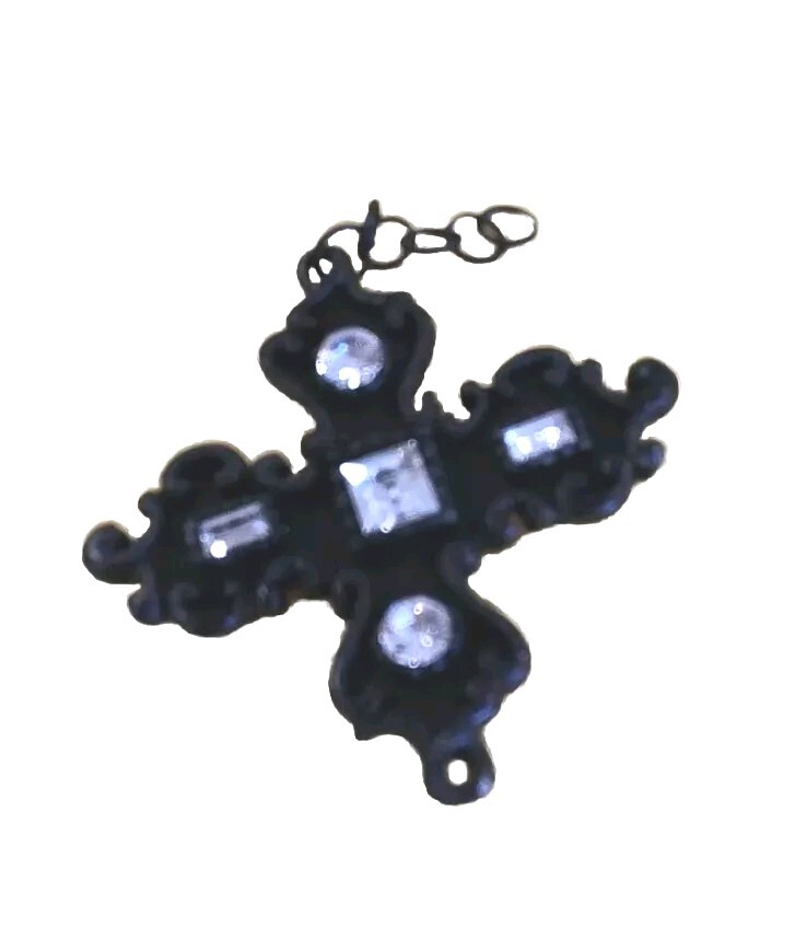 Crosslike Brown Pendant With Glass