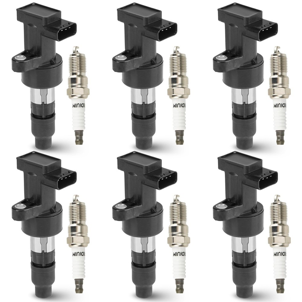 6PCS Ignition Coil Pack with 6PCS Iridium Spark Plug Compatible with 2003 200...