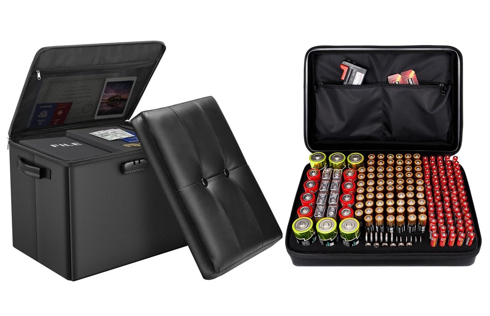 DocSafe Storage Ottoman+Battery Organizer Storage Box