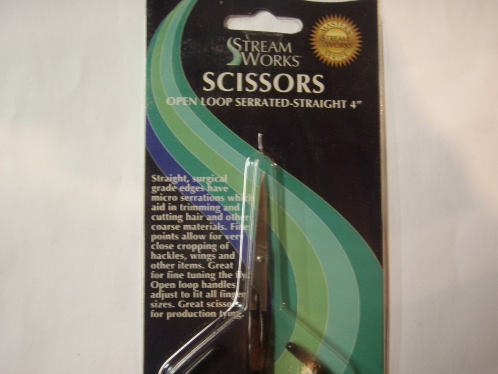Open Loop Serrated Fly Tying Scissors 4" New