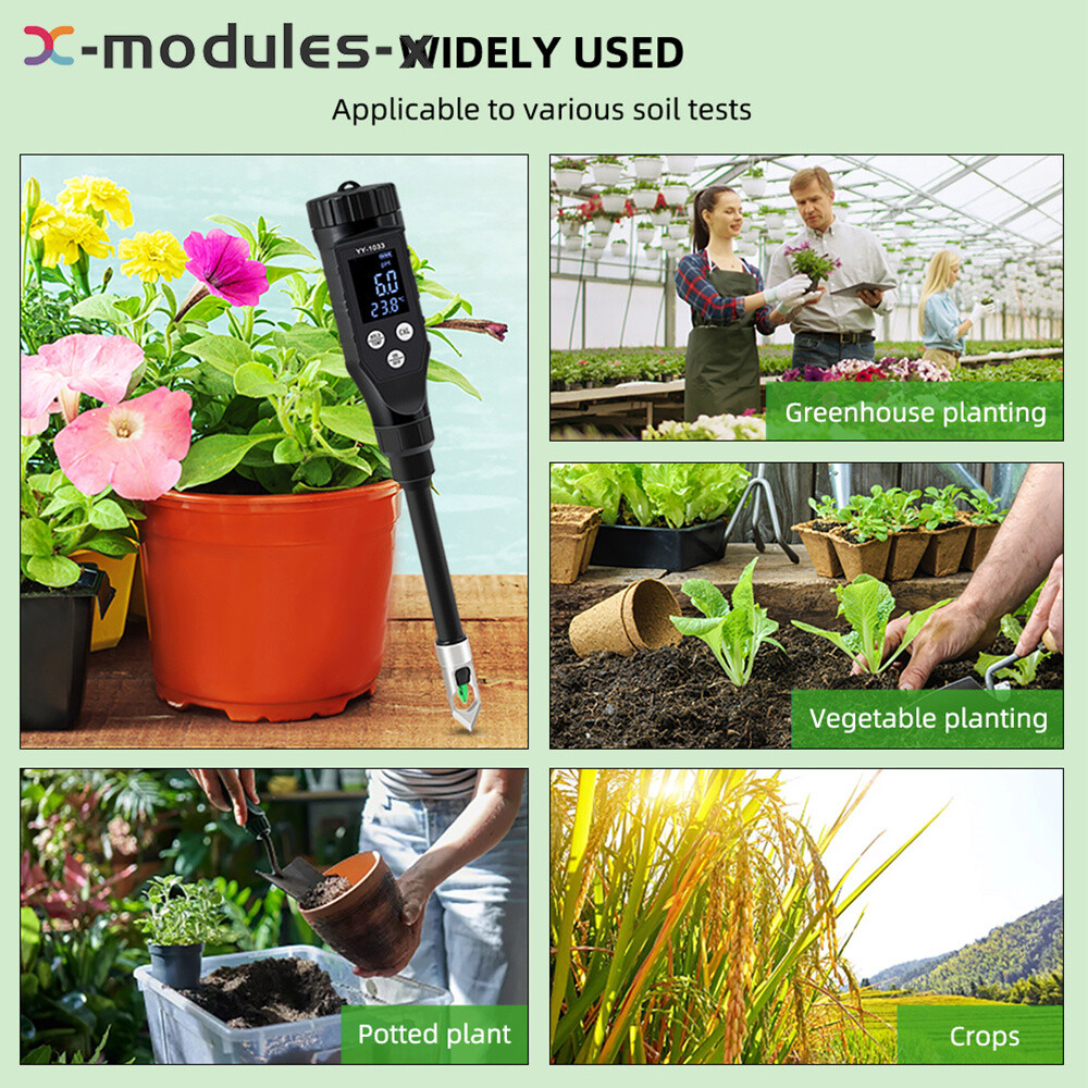 Backlight Soil PH Tester 0-14.0pH APP Soil Tester Data Logger LCD Temp Analyzer