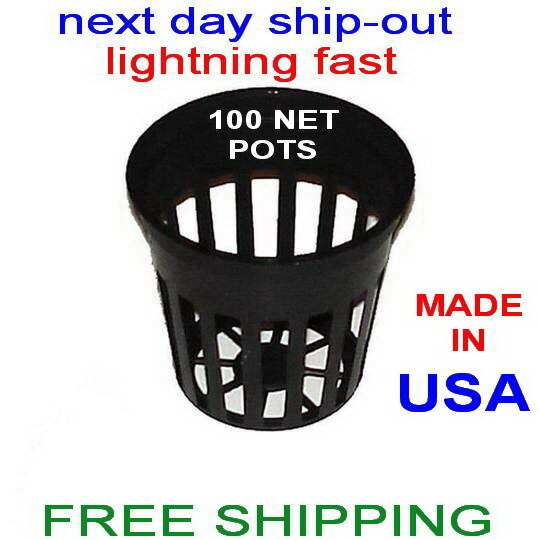 2" inch NET POT CUPS 100 FOR HYDROPONIC GROW BOX SYSTEM & CLONE (quick ship-out)
