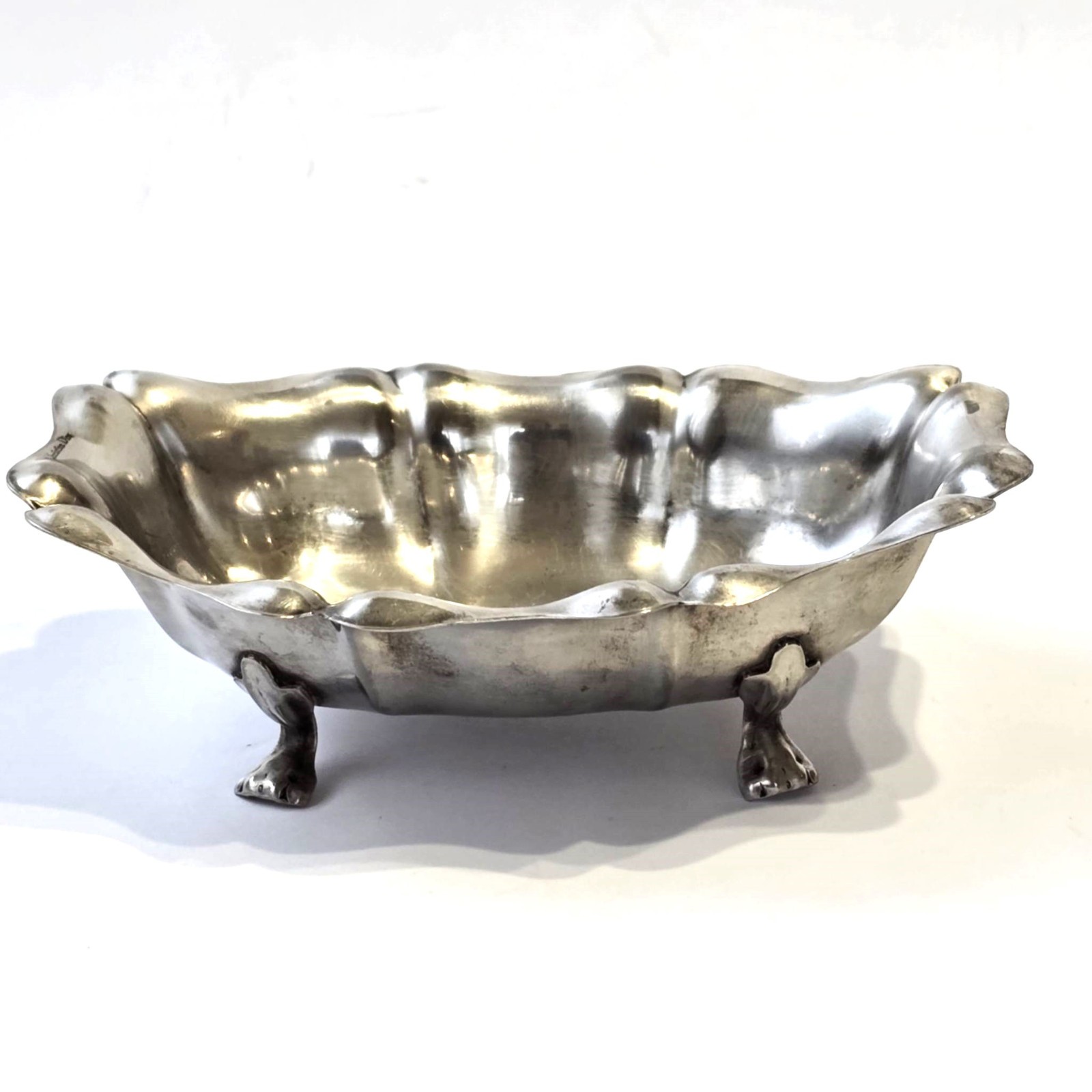Christian Dior Silver Plated Footed Bowl Vintage Trinket Vanity Dish