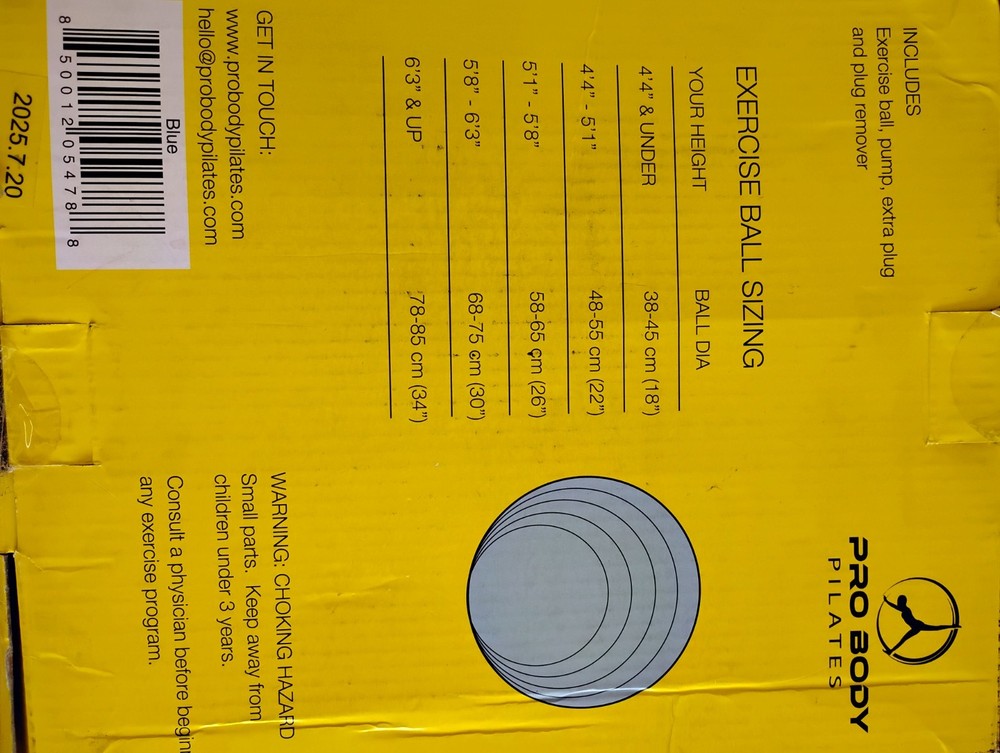 ProBody Pilates Exercise Ball for Stability, 65 cm