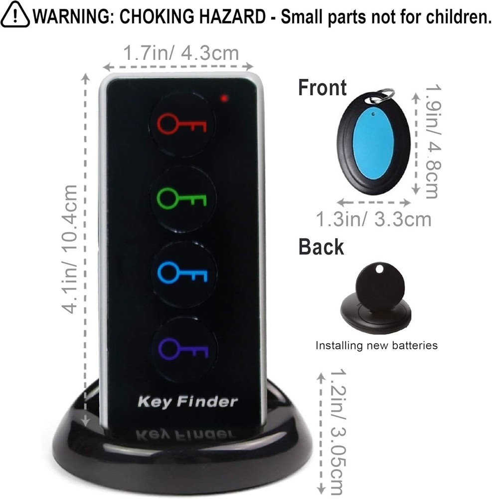 Effortless 100dB Key Finder with 4 Receivers - Long Range Locator Solution