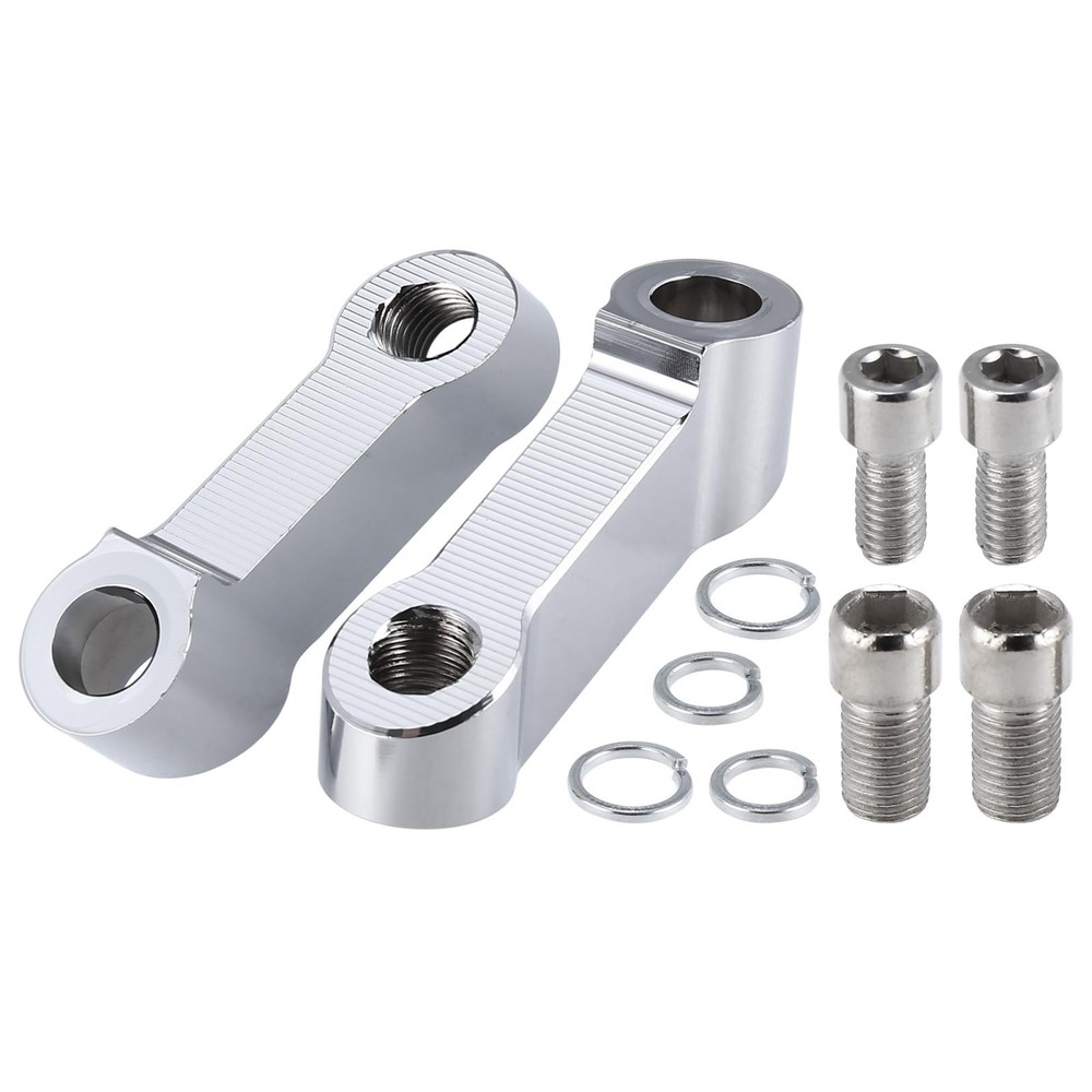 1 pair motorcycle 10mm 8mm mirror support extender adapter silver tone