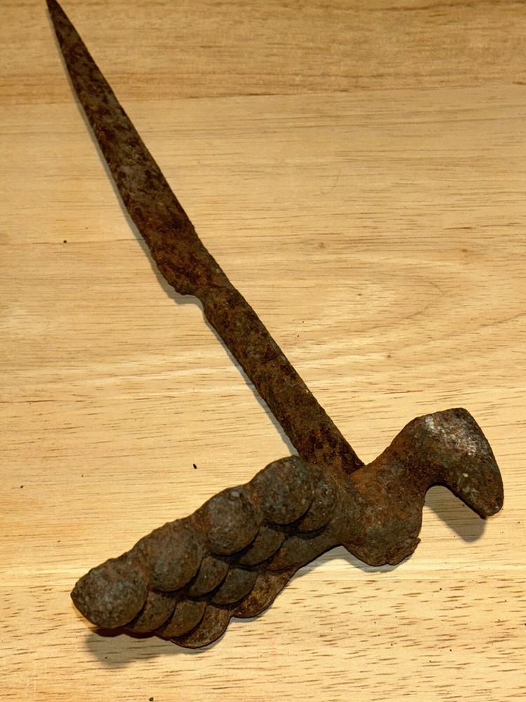 Antique Iron Grape Pattern Shutter Dog, Vineyard or Garden Spike