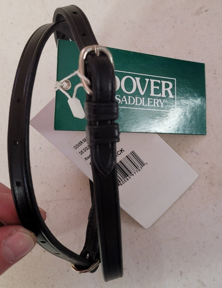 Dover Double Keeper Leather Spur Straps, Black 18"
