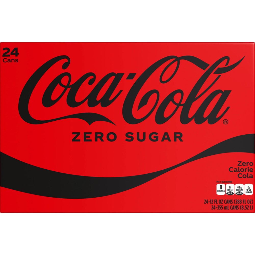 Coca Cola Zero Sugar Soda Pop Cans fl oz Pack