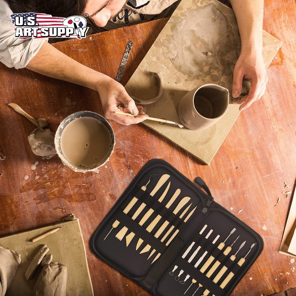 U.S. Art Supply Pottery & Clay Tools Set (14-Piece) - Includes Pottery Tools,...
