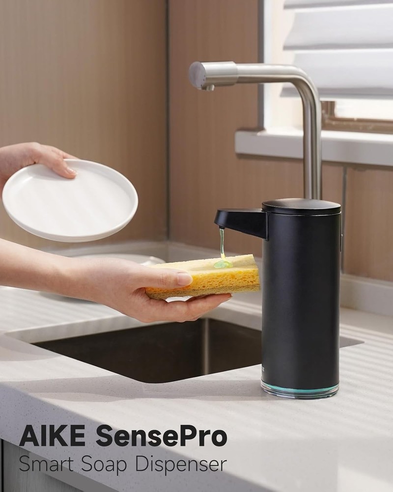 SensePro Automatic Soap Dispenser Type-C Rechargable, Stainless Matte Black C...