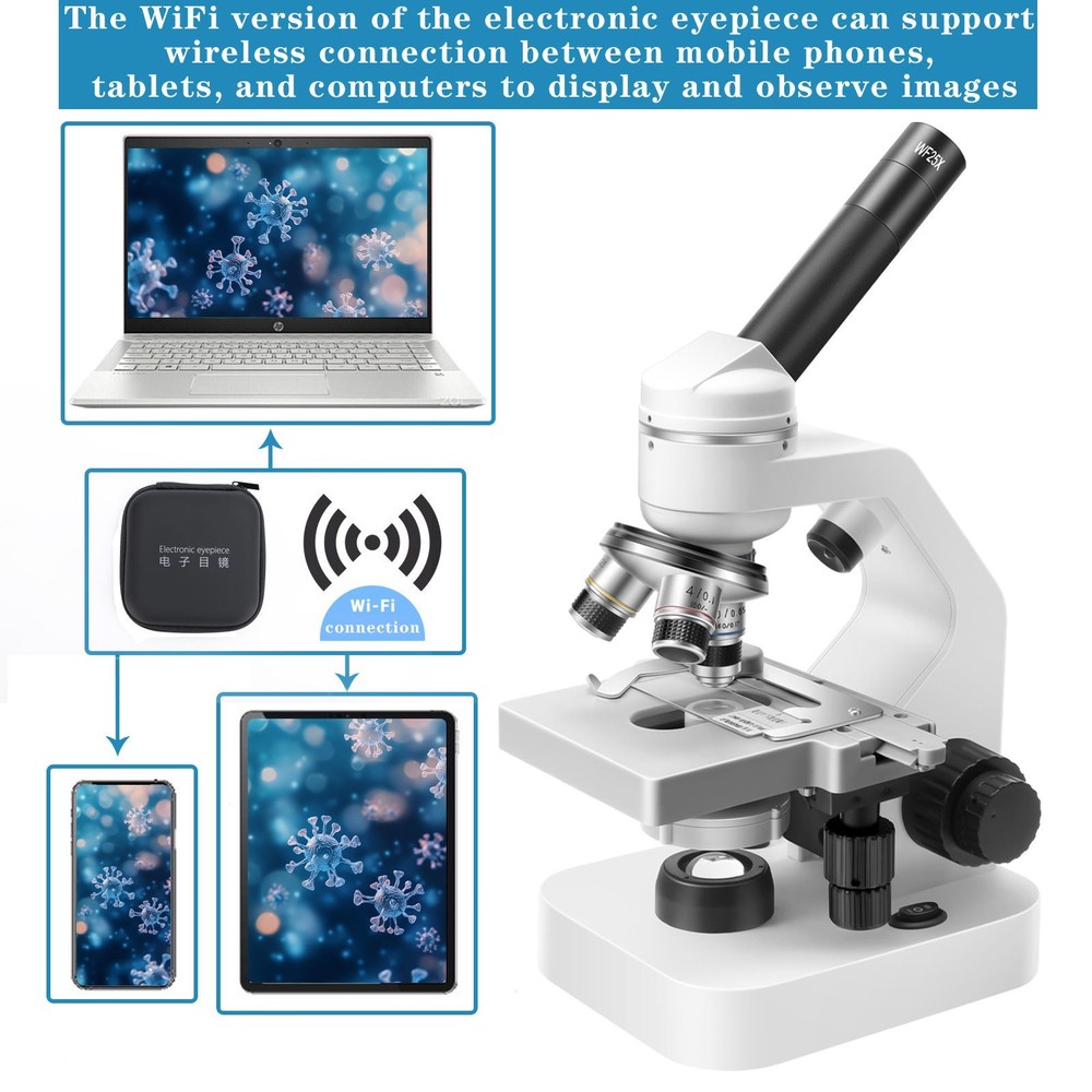 40X-2000X zoom monocular optical microscope, laboratory monocular biological mic