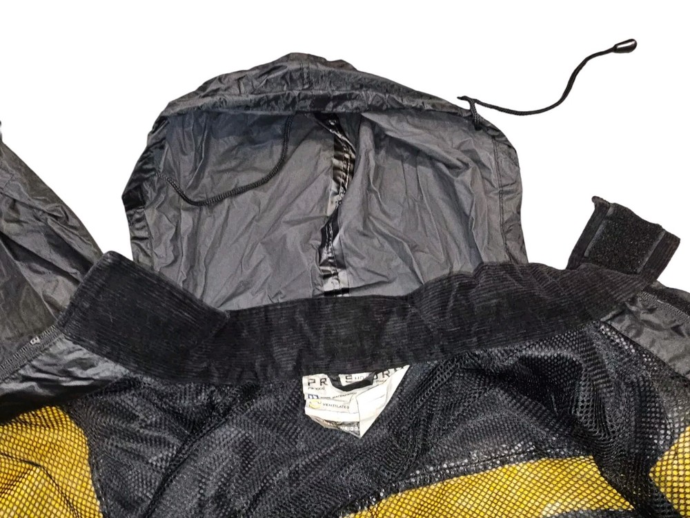 Nelson Rigg Prostorm Lined Yellow Black Rain Jacket Medium